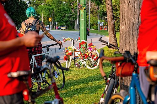 NIC ADAM / FREE PRESS
The memorial honouring the life of cyclist Rob Jenner, who lost his life to a hit-and-run driver on Wellington Crescent at Cockburn Street, pictured Thursday afternoon.
240725 - Thursday, July 25, 2024.

Reporter: Jura