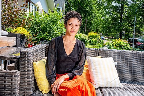 NIC ADAM / FREE PRESS
Black Artists Winnipeg&#x2019;s Olivia Cassie pictured outside her home studio Thursday. Cassie is organizing the Black Garden event at Winnipeg Art Gallery Qaumajuq where her work, as well as others, will be on display.
240725 - Thursday, July 25, 2024.

Reporter: Thandi