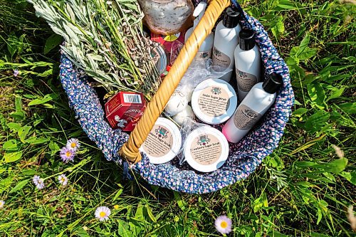 MIKAELA MACKENZIE / FREE PRESS

Mashkiki Garden Creations products at Assiniboine Forest on Thursday, July 25, 2024. These are natural beauty and wellness products infused with Manitoba prairie plants.

For AV story.