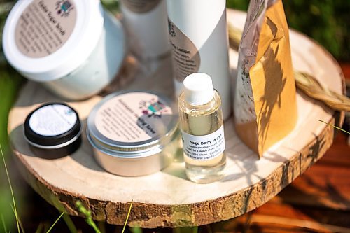 MIKAELA MACKENZIE / FREE PRESS

Mashkiki Garden Creations products at Assiniboine Forest on Thursday, July 25, 2024. These are natural beauty and wellness products infused with Manitoba prairie plants.

For AV story.