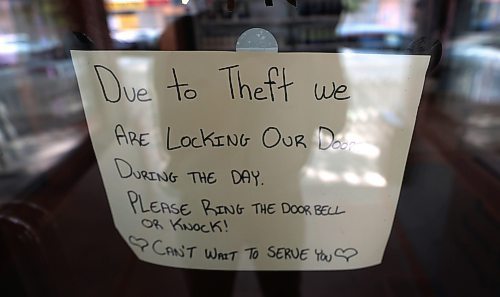 Ruth Bonneville / Free Press

Local - Good Neighbour theft

Outside photo  of Good Neighbour Brewing Company on Sherbrook Street.  They have a sign on their door asking customers to ring doorbell to enter due to theft.  

See story. 

July 25th,  2024

