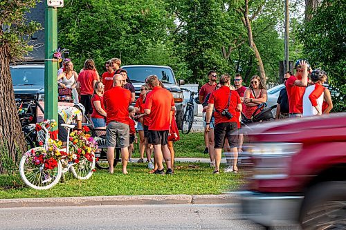 NIC ADAM / FREE PRESS
The memorial honouring the life of cyclist Rob Jenner, who lost his life to a hit-and-run driver on Wellington Crescent at Cockburn Street, pictured Thursday afternoon.
240725 - Thursday, July 25, 2024.

Reporter: Jura