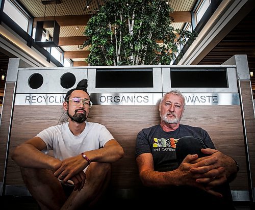 JOHN WOODS / FREE PRESS
Takashi Iwasaki and Jeff McKay, creators of a new animated short film, Shitty Little, which is all about how humans overtake nature are photographed in a mall food court in south Winnipeg Monday, July 22, 2024. 

Reporter: ben