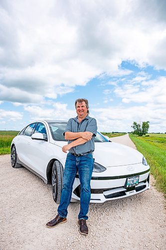 NIC ADAM / FREE PRESS
Kent Heinrich pictured alongside his 2024 Hyundai Ioniq 6 on Wednesday afternoon.
240717 - Wednesday, July 17, 2024.

Reporter: ?