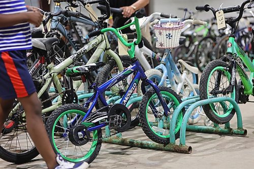 Numerous children's bikes were up for auction during the Kiwanis Club of Brandon's bike auction on Saturday, held in the Manitoba Room at the Keystone Centre. (Michele McDougall/The Brandon Sun) 