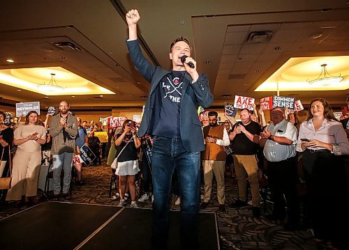 JOHN WOODS / FREE PRESS
Pierre Poilievre, leader of the federal PC party, speaks at an Axe The Tax rally at the Club Regent Casino hotel Sunday, July 28, 2024. 

Reporter: aaron