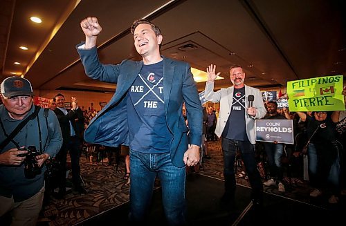 JOHN WOODS / FREE PRESS
Pierre Poilievre, leader of the federal PC party, enters an Axe The Tax rally at the Club Regent Casino hotel Sunday, July 28, 2024. 

Reporter: aaron