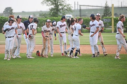 Mike Sudoma/Free Press
The Elmwood Giants storm the field after beating out Winnipeg South at the AAA Baseball Manitoba Provincial Championships Sunday evening at Charleswood Place field
July 28, 2024
