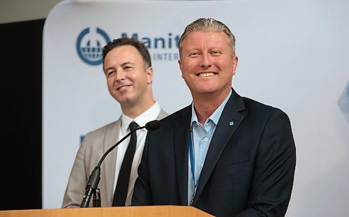 Ruth Bonneville / Free Press

Local - MHI 

Finance Minister Adrien Sala and 
Ben Graham, board chair, Manitoba Hydro, announce that Manitoba Hydro&#x573; commercial branch is resuming operations of its international energy consulting business at press conference at MB. Hydro HQ Monday. 


July 29th,  2024

