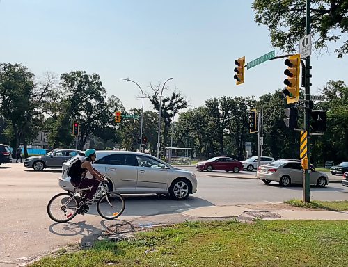 RUTH BONNEVILLE / FREE PRESS

Intersection of Wellington and Academy on Tuesday, July 30, 2024, where a cyclist was hit by a vehicle Monday evening.
July 30, 2024