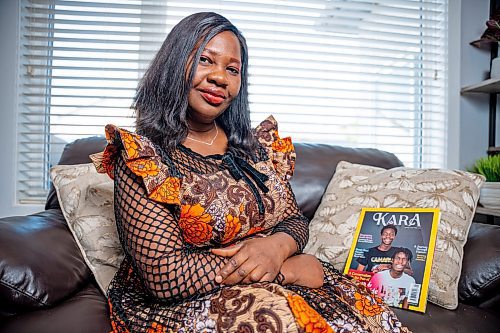 NIC ADAM / FREE PRESS
Kara Magazine&#x2019;s Editor-in-Chief Abiodun Adetu, pictured in her home Tuesday, emphasized the magazine's mission to educate young African Canadians about their roots, covering a wide range of topics from food and history to fashion and tourism.
240730 - Tuesday, July 30, 2024.

Reporter: Thandi