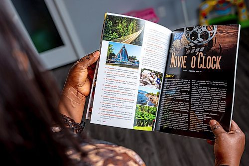 NIC ADAM / FREE PRESS
Kara Magazine&#x2019;s Editor-in-Chief Abiodun Adetu, pictured in her home Tuesday, emphasized the magazine's mission to educate young African Canadians about their roots, covering a wide range of topics from food and history to fashion and tourism.
240730 - Tuesday, July 30, 2024.

Reporter: Thandi