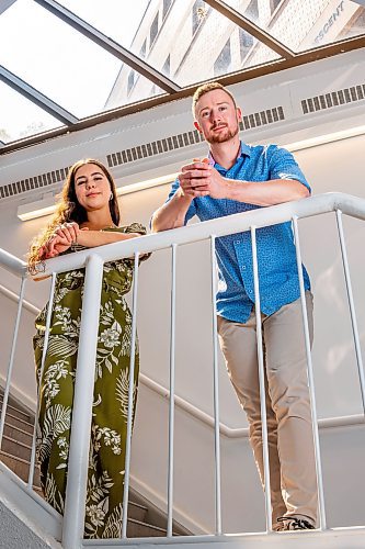 NIC ADAM / FREE PRESS
Nick Ridley (right) and Savanna Vagianos, pictured inside the Drake Centre at UofM Tuesday, are two of the people behind Beyond Profit: Seeking Sustainability, a 25-minute documentary produced by UofM students and professors that explores three local small businesses that prioritize social and ecological wellbeing over maximizing profit.
240730 - Tuesday, July 30, 2024.

Reporter: Aaron
