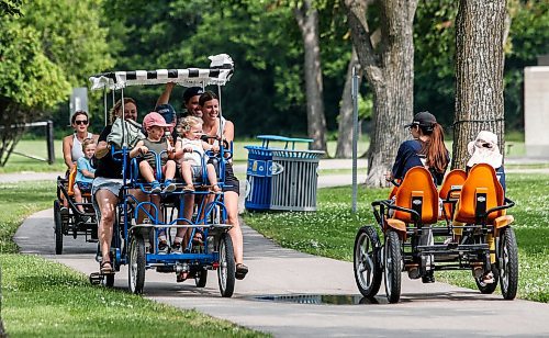 JOHN WOODS / FREE PRESS
Cyclists ride in the Team 81 - Ride For Parkinson&#x2019;s at Assiniboine Park Tuesday, July 30, 2024. Cyclists will ride across the province raising awareness and funds for Parkinson&#x2019;s disease.

Reporter: ?