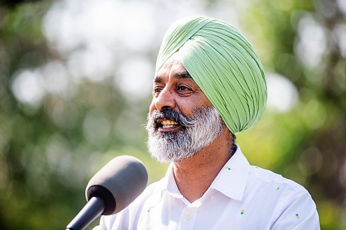 MIKAELA MACKENZIE / FREE PRESS

	
Diljeet Brar, MLA for Burrows, speaks at the groundbreaking of a new basketball court and playground at Northwood Community Centre on Wednesday, July 31, 2024. 

For Jura story.