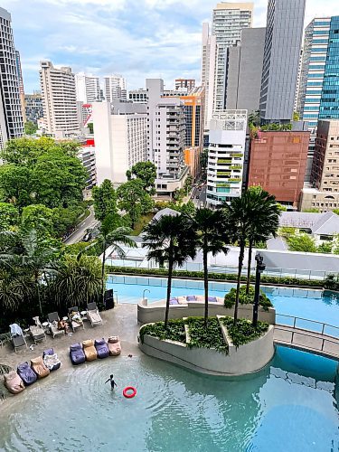 Steve MacNaull / Free Press
The view of the lagoon pool from an eighth-floor balcony.