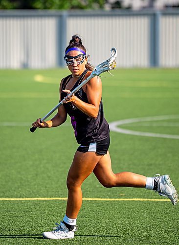 NIC ADAM / FREE PRESS
The Manitoba women's U19 field lacrosse team&#x2019;s Payton Cvetkovic (5) practicing at Ralph Cantafio Soccer Complex Wednesday before the national women's U19 field lacrosse championship at Ralph Cantafio this weekend.
240731 - Wednesday, July 31, 2024.

Reporter: Josh