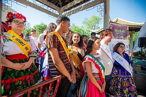 MIKAELA MACKENZIE / FREE PRESS

	
Ambassadors gather for the Folklorama kickoff at the Winnipeg Chinese Cultural and Community Centre on Thursday, Aug. 1, 2024. 

