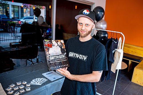 NIC ADAM / FREE PRESS
Nigel Webber, pictured at his book launch at the Handsome Daughter Thursday, interviewed over 120 important figures in Winnipeg hip-hop history for Gritty City, an oral history of the genre in the city that spans 1980 through 2005. 
240801 - Thursday, August 01, 2024.

Reporter: Ben Waldman