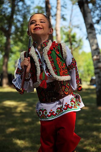 02082024
Eight-year-old Rider Gray with Yednist School of Ukrainian Dance practices before performing in the Hutzul Solo Male 7-9 yrs category in the Talent Competition during the opening day of Canada's National Ukrainian Festival at Selo Ukraina south of Dauphin on Friday. The three day event includes all manner of entertainment and celebration of Ukrainian culture.
(Tim Smith/The Brandon Sun)