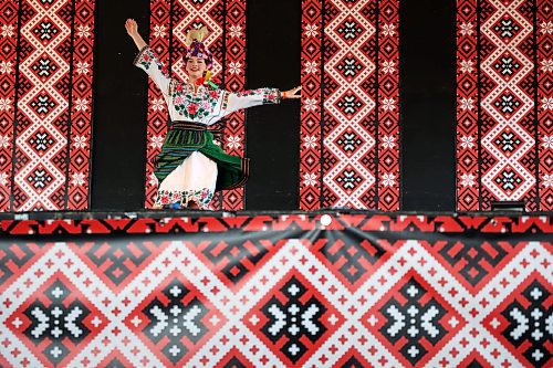 02082024
Sophia Ewanek with the Yalenka Ukrainian Dancers Society performs in the Talent Competition during the opening day of Canada's National Ukrainian Festival at Selo Ukraina south of Dauphin on Friday. The three day event includes all manner of entertainment and celebration of Ukrainian culture.
(Tim Smith/The Brandon Sun)