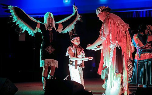 JOHN WOODS / FREE PRESS
A performer dances at the First Nations Pavilion in the Convention Centre Sunday, August 4, 2024. 

Reporter: ?