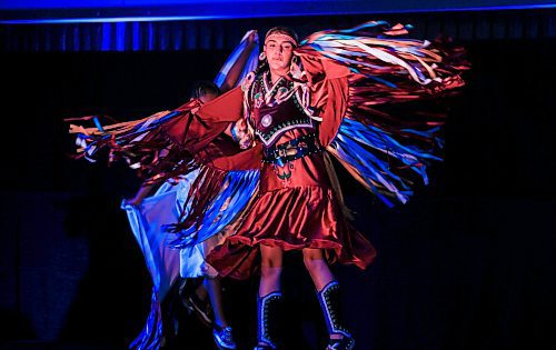 JOHN WOODS / FREE PRESS
A performer dances at the First Nations Pavilion in the Convention Centre Sunday, August 4, 2024. 

Reporter: ?