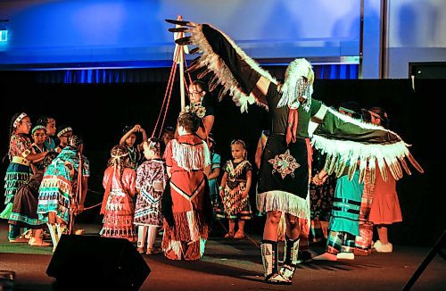 JOHN WOODS / FREE PRESS
A performer dances at the First Nations Pavilion in the Convention Centre Sunday, August 4, 2024. 

Reporter: ?