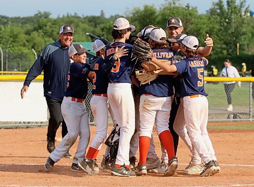 The Prince Albert Astros celebrate their victory over the Cross Lake Red Sox on Sunday afternoon in the final of the under-13 western Canadian boys championship at the Ashley Neufeld Softball Complex. (Perry Bergson/the Brandon Sun)
Aug. 6, 2024