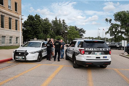 JOHN WOODS / FREE PRESS
Police attend the Israel pavilion at Folklorama at the Asper Jewish Community Campus  Monday, August 5, 2024. 

Reporter: tyler