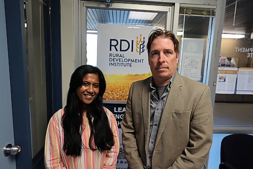 Brandon University Rural Development Institute immigration research coordinator Shirlyn Kunaratnam (left) and director Wayne Kelly. Kelly said local businesses in rural areas, particularly in sectors like agriculture and manufacturing, should be worried about the impact changes to the temporary foreign workers program could have on their operations. (Abiola Odutola/The Brandon Sun)