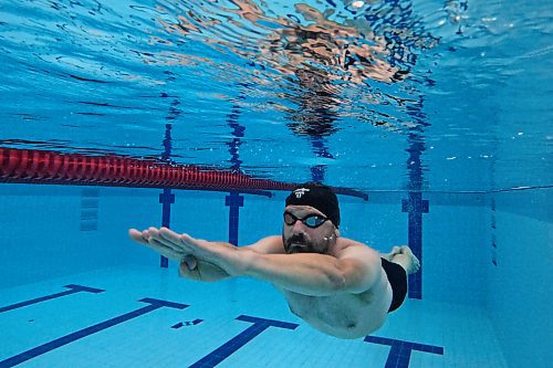 08082024
Ian Trembath trains at the Brandon YMCA pool on Thursday morning. Trembath will be competing in the 50M sprint and 100M race events at the Canada 55+ Games in Quebec City later this month. 
(Tim Smith/The Brandon Sun)