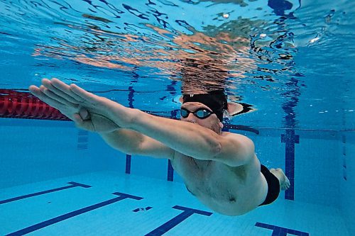 08082024
Ian Trembath trains at the Brandon YMCA pool on Thursday morning. Trembath will be competing in the 50M sprint and 100M race events at the Canada 55+ Games in Quebec City later this month. 
(Tim Smith/The Brandon Sun)