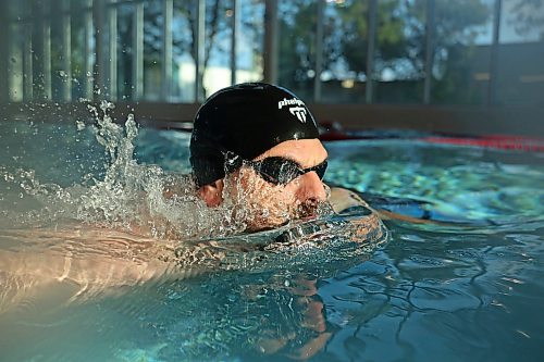 08082024
Ian Trembath trains at the Brandon YMCA pool on Thursday morning. Trembath will be competing in the 50M sprint and 100M race events at the Canada 55+ Games in Quebec City later this month. 
(Tim Smith/The Brandon Sun)