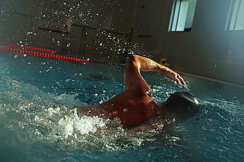 08082024
Ian Trembath trains at the Brandon YMCA pool on Thursday morning. Trembath will be competing in the 50M sprint and 100M race events at the Canada 55+ Games in Quebec City later this month. 
(Tim Smith/The Brandon Sun)