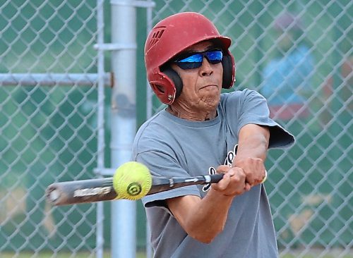 Frank McKay hits a single as the Westman Comets beat Regina 15-14 in a four-team Special Olympics round-robin tournament at Ashley Neufeld Softball Complex on Saturday. Westman went 3-0 to win the event, which also included a pair of Winnipeg teams. (Perry Bergson/The Brandon Sun)
Aug. 10, 2024