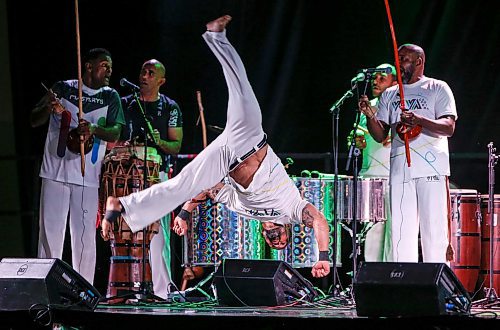 JOHN WOODS / FREE PRESS
Performers at the Brazilian pavilion open up the second week of Folklorama at the Convention Centre in Winnipeg Sunday, August 11, 2024. 

Reporter: ?