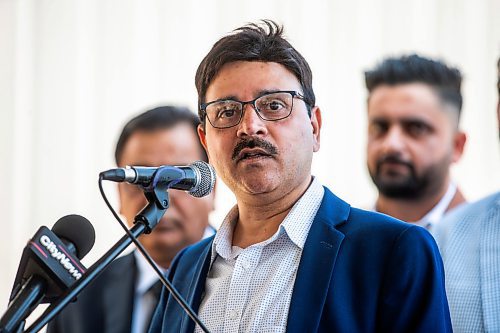 MIKAELA MACKENZIE / FREE PRESS

	
Duffy&#x573; Taxi general manager Ram Valluru speaks at the ribbon-cutting for Duffy&#x573; Taxi&#x573; new building on Notre Dame on Monday, Aug. 12, 2024.

For Aaron Epp story.