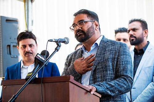 MIKAELA MACKENZIE / FREE PRESS

	
MLA Mintu Sandhu speaks at the ribbon-cutting for Duffy&#x573; Taxi&#x573; new building on Notre Dame on Monday, Aug. 12, 2024.

For Aaron Epp story.