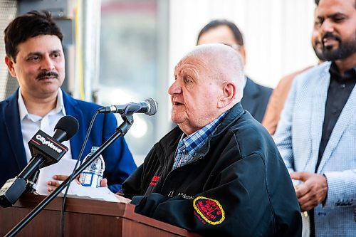 MIKAELA MACKENZIE / FREE PRESS

	
Duffy&#x573; Taxi road supervisor Barry Homenick speaks at the ribbon-cutting for Duffy&#x573; Taxi&#x573; new building on Notre Dame on Monday, Aug. 12, 2024.

For Aaron Epp story.