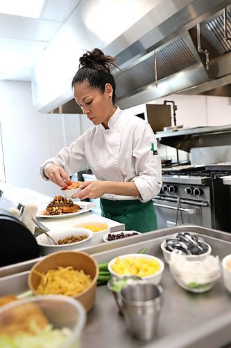 RUTH BONNEVILLE / WINNIPEG FREE PRESS 

ENT - Manoomin

Photo of Head chef Jennifer Ballantyne preparing their specialty, Bannock taco recipe. 

Subject: The Manoomin restaurant recently opened inside the Wyndham Garden hotel operated by Long Plain First Nation. The restaurant, which translates to wild rice, features a menu of Indigenous inspired dishes and local ingredients created by head chef Jennifer Ballantyne.

Head chef Jennifer Ballantyne and general manager Morgan Beaudry and the story behind their menu items like, Bannock taco recipe and fried bannock fritter dessert.  


Eva Wasney

Nov 24th, 2022