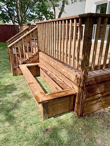 Marc LaBossiere / Winnipeg Free Press

Matching planter boxes are built on either side of the newly introduced center staircase

 