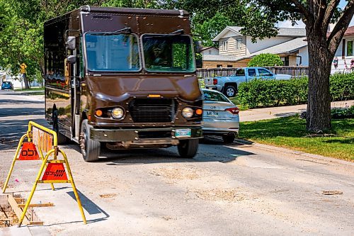 NIC ADAM / FREE PRESS
Potholes plague Augusta dr. in Waverley Heights pictured Tuesday afternoon. 
240813 - Tuesday, August 13, 2024.

Reporter: ?