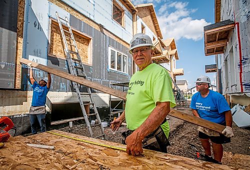 JOHN WOODS / FREE PRESS
Jerry Storie, volunteer leader at Habitat For Humanity, is photographed on a building site on Pandora Ave W Tuesday, August 13, 2024. Storie is a retired educator and former MLA.

Reporter: ken