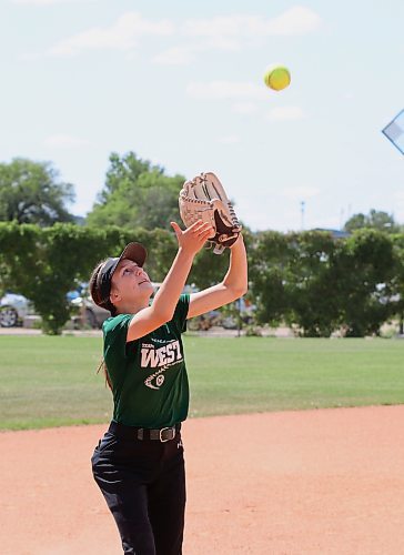 Brandonite Ella Kulchyski catches a popup in the infield. (Perry Bergson/The Brandon Sun)
Aug. 15, 2024
