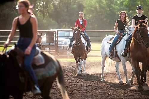 MIKAELA MACKENZIE / FREE PRESS

	
Alyssa Selman warms up her horse, Duke, at the Denim &amp; Dust Barrel Racing Series in Carman on Tuesday, Aug. 13, 2024.

For Mike McIntyre story.