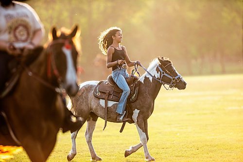 MIKAELA MACKENZIE / FREE PRESS

	
Ari Selman rides Arcadia after competing in the Denim &amp; Dust Barrel Racing Series in Carman on Tuesday, Aug. 13, 2024.

For Mike McIntyre story.