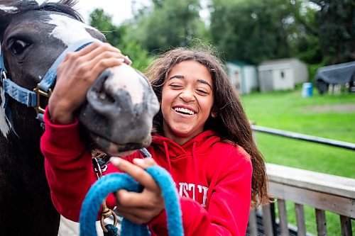 MIKAELA MACKENZIE / FREE PRESS

	
Ari Selman (13) and her pony, Arcadia, at their property near Graysville on Thursday, Aug. 8, 2024.

For Mike McIntyre story.