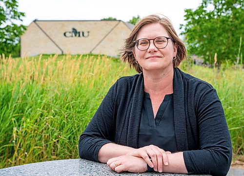 NIC ADAM / FREE PRESS
Dr. Heather Campbell-Enns, Associate Professor of Psychology at Canadian Mennonite University (CMU), pictured outside the campus Wednesday. She has been awarded a Canada Research Chair (CRC) grant worth $600,000 over five years to study family-provided care for older adults, particularly in the context of dementia--something that is becoming increasingly common as Canada's population of older adults is growing. 
240814 - Wednesday, August 14, 2024.

Reporter: ?