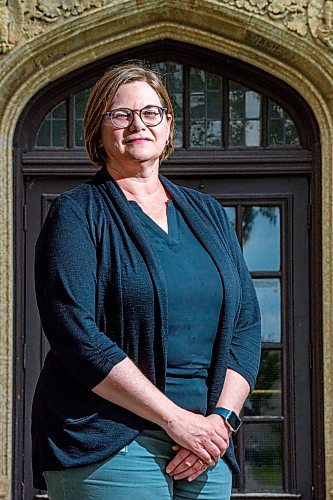 NIC ADAM / FREE PRESS
Dr. Heather Campbell-Enns, Associate Professor of Psychology at Canadian Mennonite University (CMU), pictured outside the campus Wednesday. She has been awarded a Canada Research Chair (CRC) grant worth $600,000 over five years to study family-provided care for older adults, particularly in the context of dementia--something that is becoming increasingly common as Canada's population of older adults is growing. 
240814 - Wednesday, August 14, 2024.

Reporter: ?